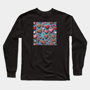 Colorful candies and gingerbread pattern Long Sleeve T-Shirt